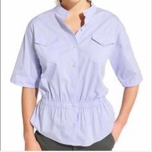 Derek Lam IOC athleta Tribeca blue button down shirt XS
